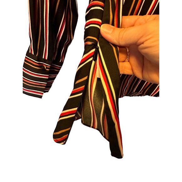 🍒 2/$20 🍒 INC Long Sleeve Striped Business Casual Blouse Knot Front sz L - Picture 8 of 9